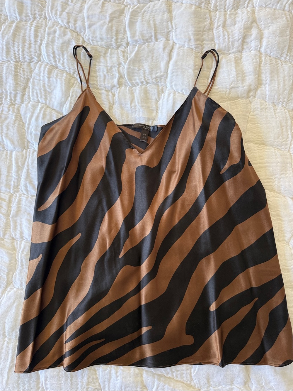 Banana Republic Silk Zebra Stripe Cami - Black & Brown